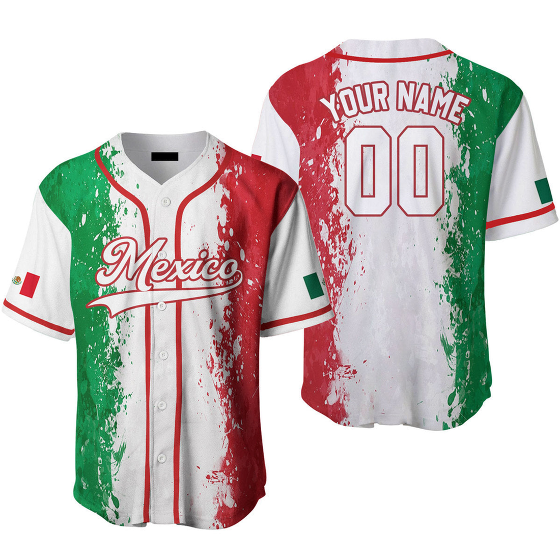 Custom Mexico Colorful White Black Custom Name Baseball Jerseys, Gift for Mexicans, Pride Mexican