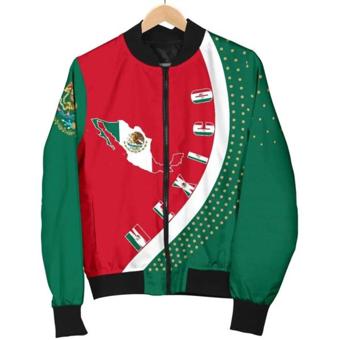 FUNSTUFFPRINTI Mexico Men's Bomber Jacket Map Generation II Bomber Jacket