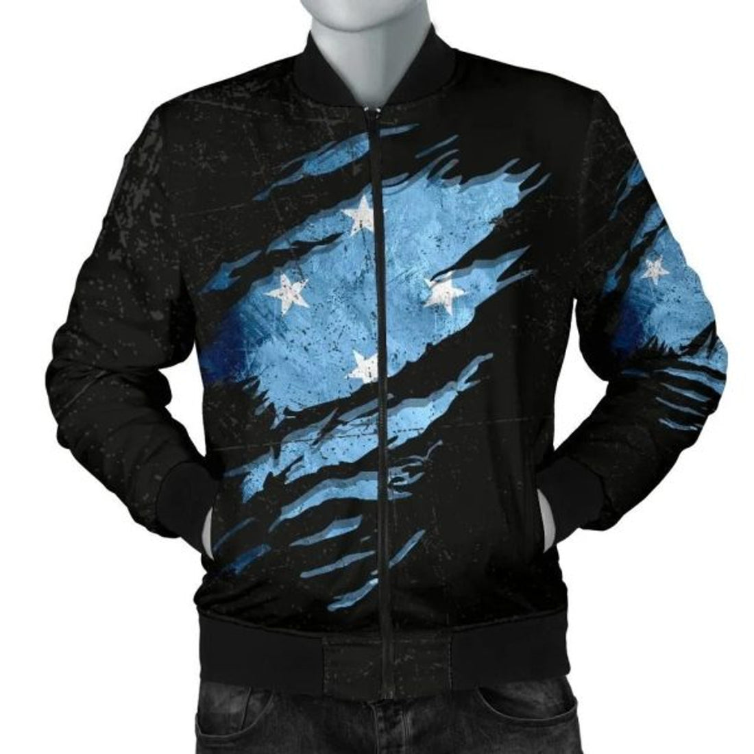 FUNSTUFFPRINTI Micronesia In Me Men's Bomber Jacket - Special Grunge Style Bomber Jacket