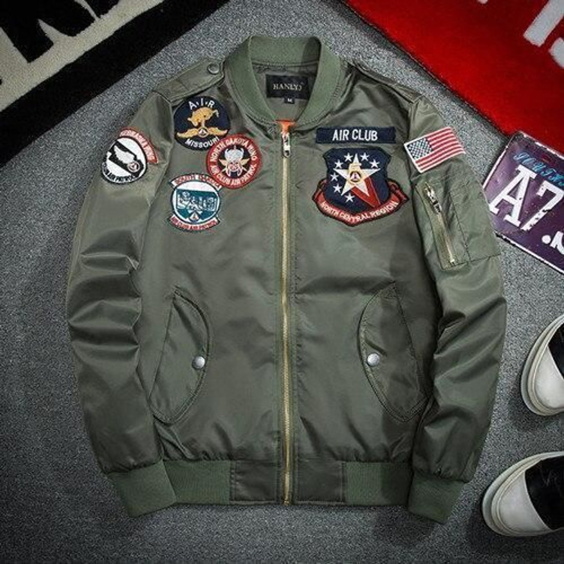 FUNSTUFFPRINTI Military Commander Bomber Jacket