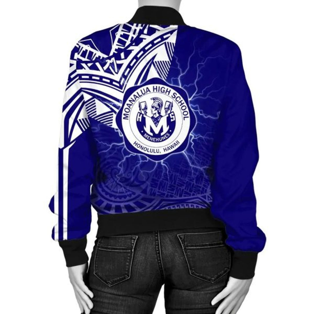 FUNSTUFFPRINTI Moanalua High Women's Bomber Jacket b- Forc Style AH JR Bomber Jacket