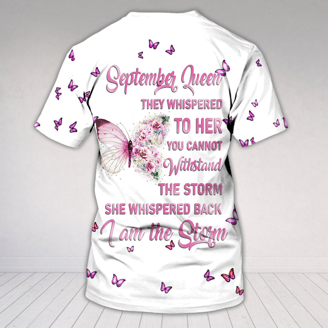 FUNSTUFFPRINT September Queen - Personalized Name 3D T-Shirt