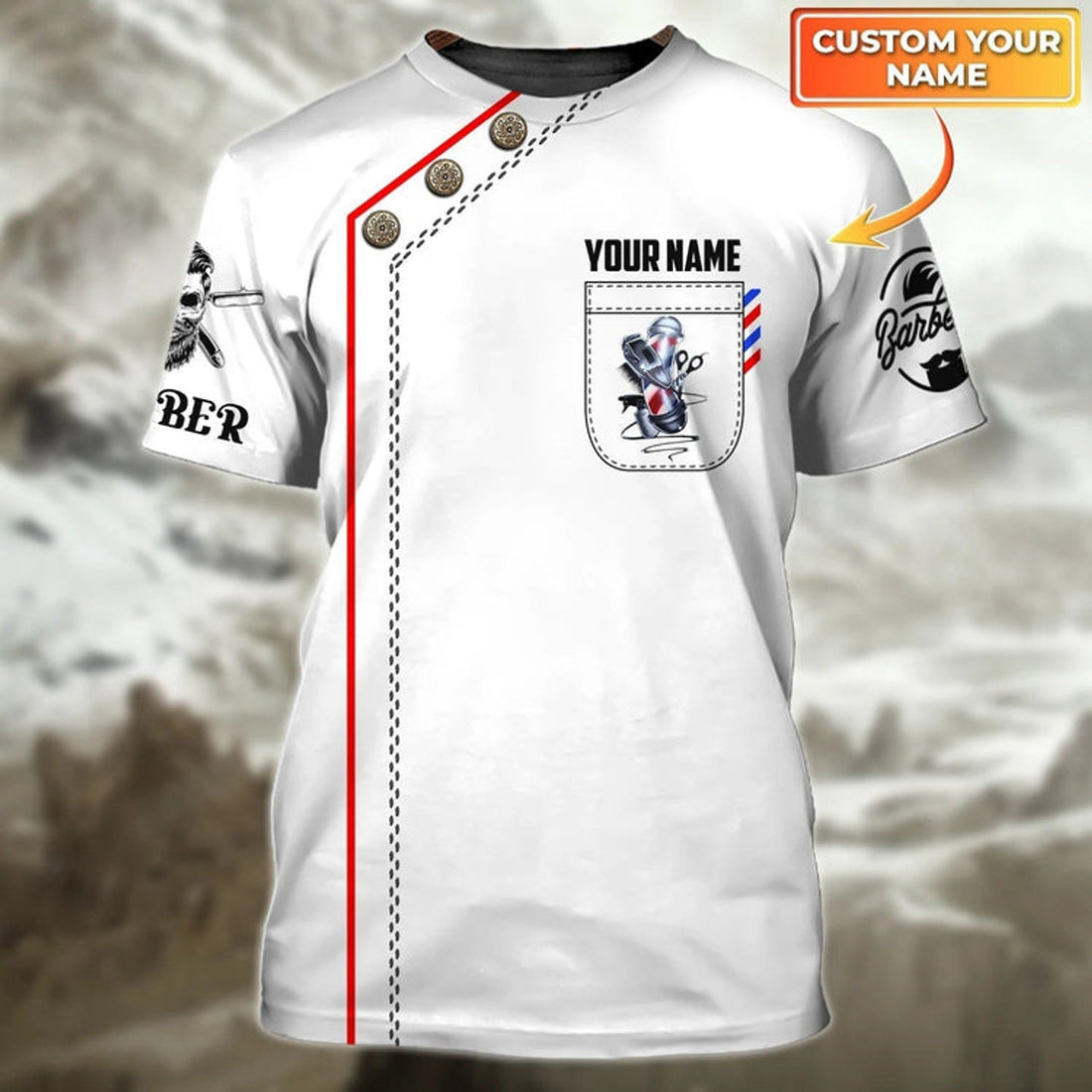 FUNSTUFFPRINT Custom Barber Tee Shirt, 3D Full Print T-Shirt For Barber, Best Gift For Barbers, Barber Shirt 3D T-shirt