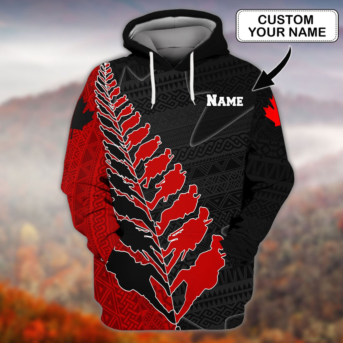 FUNSTUFFPRINT Canada Veteran - Personalized Name 3D Hoodie and Zip Hoodie