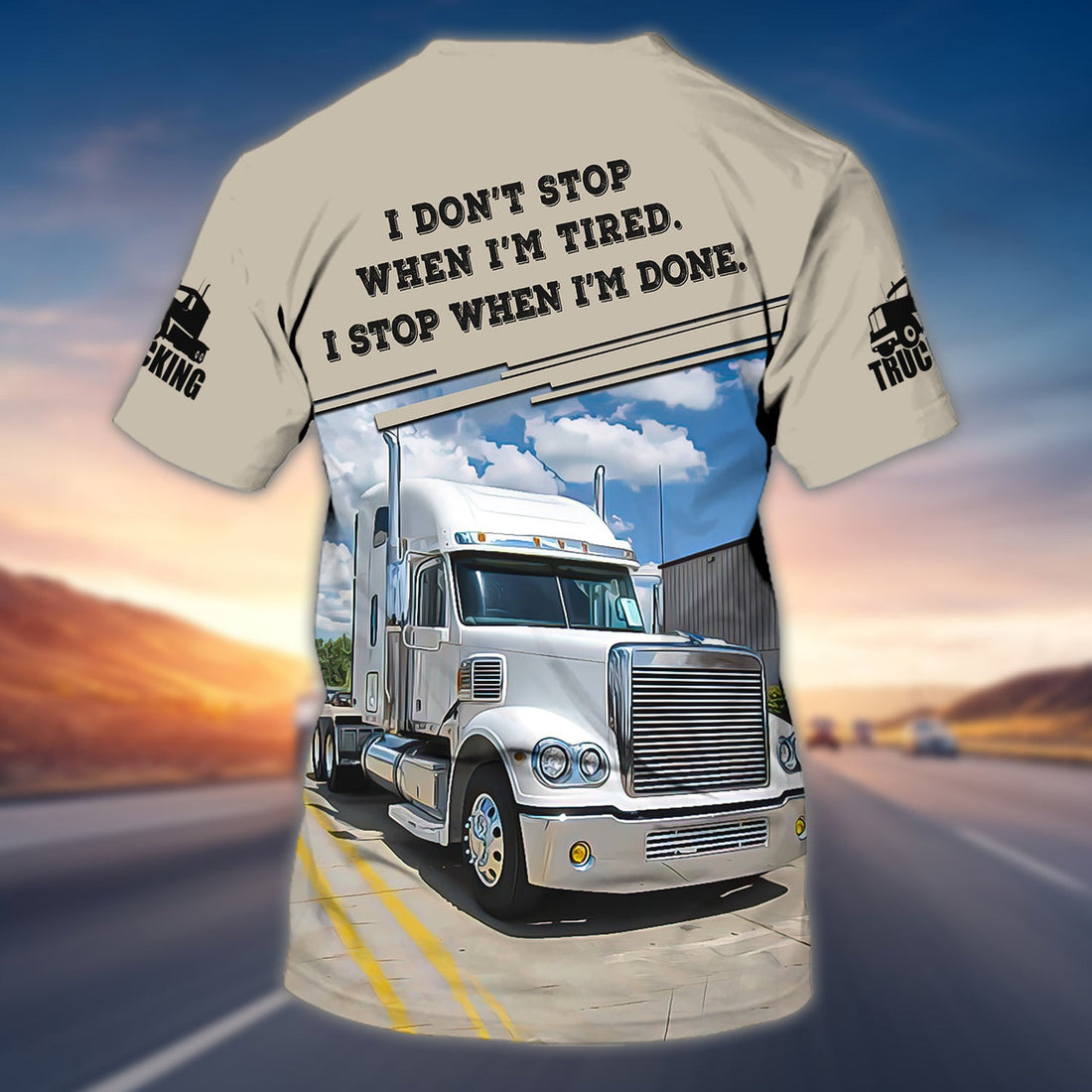 FUNSTUFFPRINT TRUCKER 111 - Personalized Name 3D T-Shirt