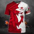 FUNSTUFFPRINT Wales - Cymru - Personalized Name 3D T-shirt