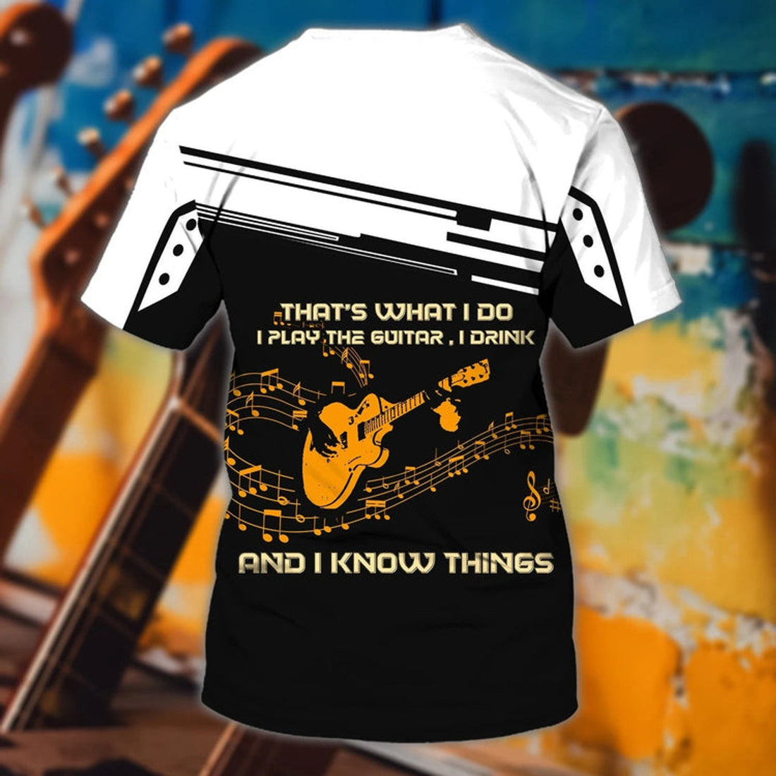 FUNSTUFFPRINT Personalized 3D Electric Guitar Shirts For Man And Woman, Guitar Lovers Gifts, Sublimation Shirt For Guitar Men 3D T-shirt