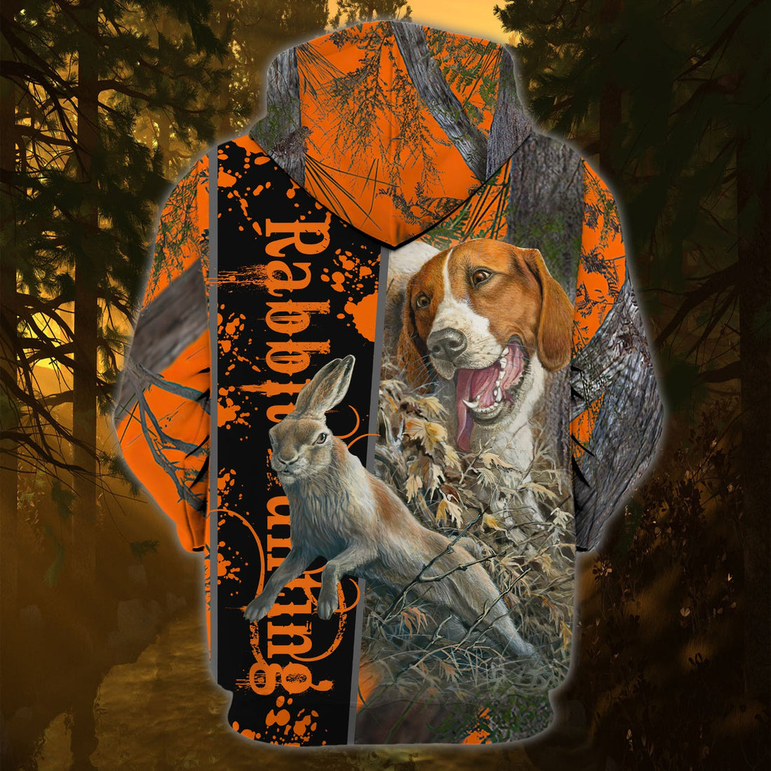 FUNSTUFFPRINT DOG HUNTING1 - Personalized Name 3D Hoodie and Zip Hoodie
