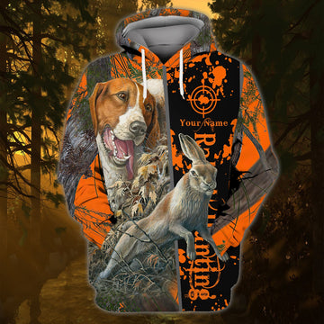FUNSTUFFPRINT DOG HUNTING1 - Personalized Name 3D Hoodie and Zip Hoodie