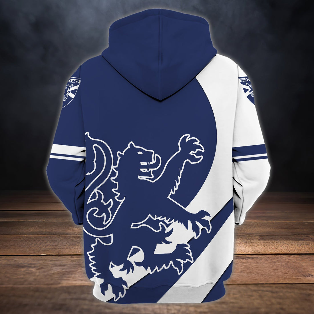 FUNSTUFFPRINT Scotland Royal Lion and Thistle Pullover- Personalized Name 3D Hoodie and Zip Hoodie