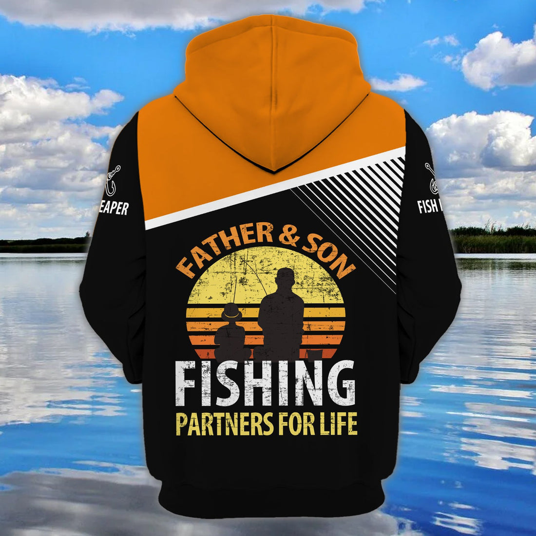 FUNSTUFFPRINT Personalized Name Father And Son Fishing - 3D Hoodie and Zip Hoodie