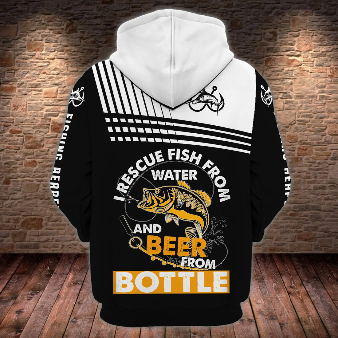 FUNSTUFFPRINT Fishing And Beer - Personalized Name 3D Hoodie and Zip Hoodie