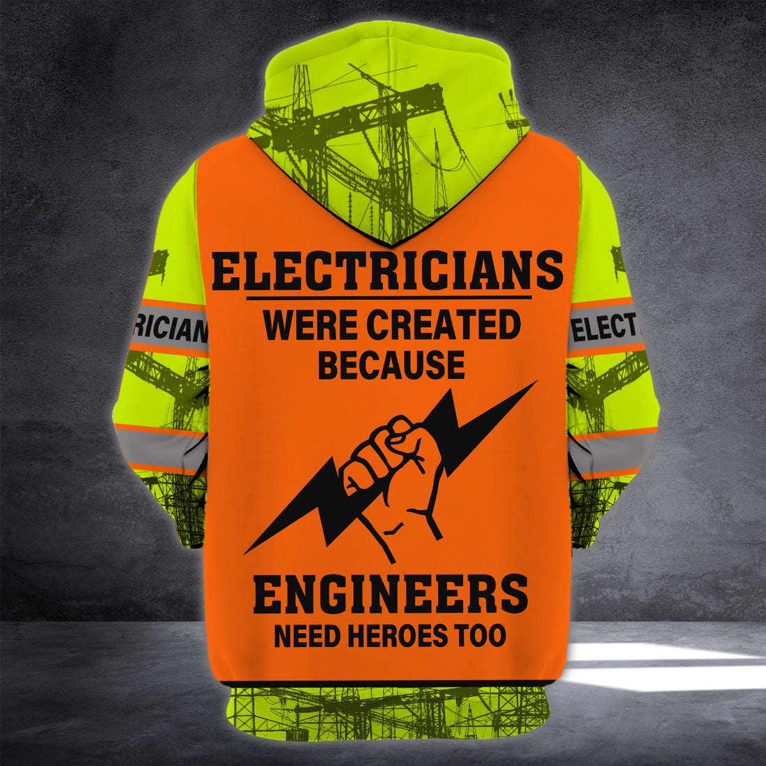 FUNSTUFFPRINT Electrician Uniform - Personalized Name 3D Hoodie and Zip Hoodie