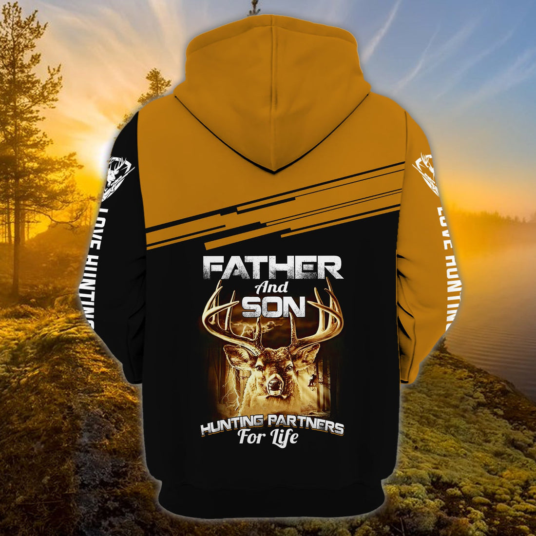 FUNSTUFFPRINT Father And Son Hunting - Personalized Name 3D Hoodie and Zip Hoodie