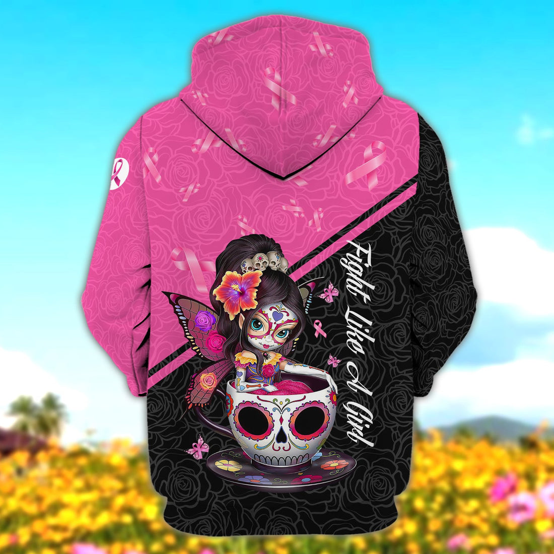 FUNSTUFFPRINT Fight Like A Girl - Personalized Name 3D Hoodie and Zip Hoodie