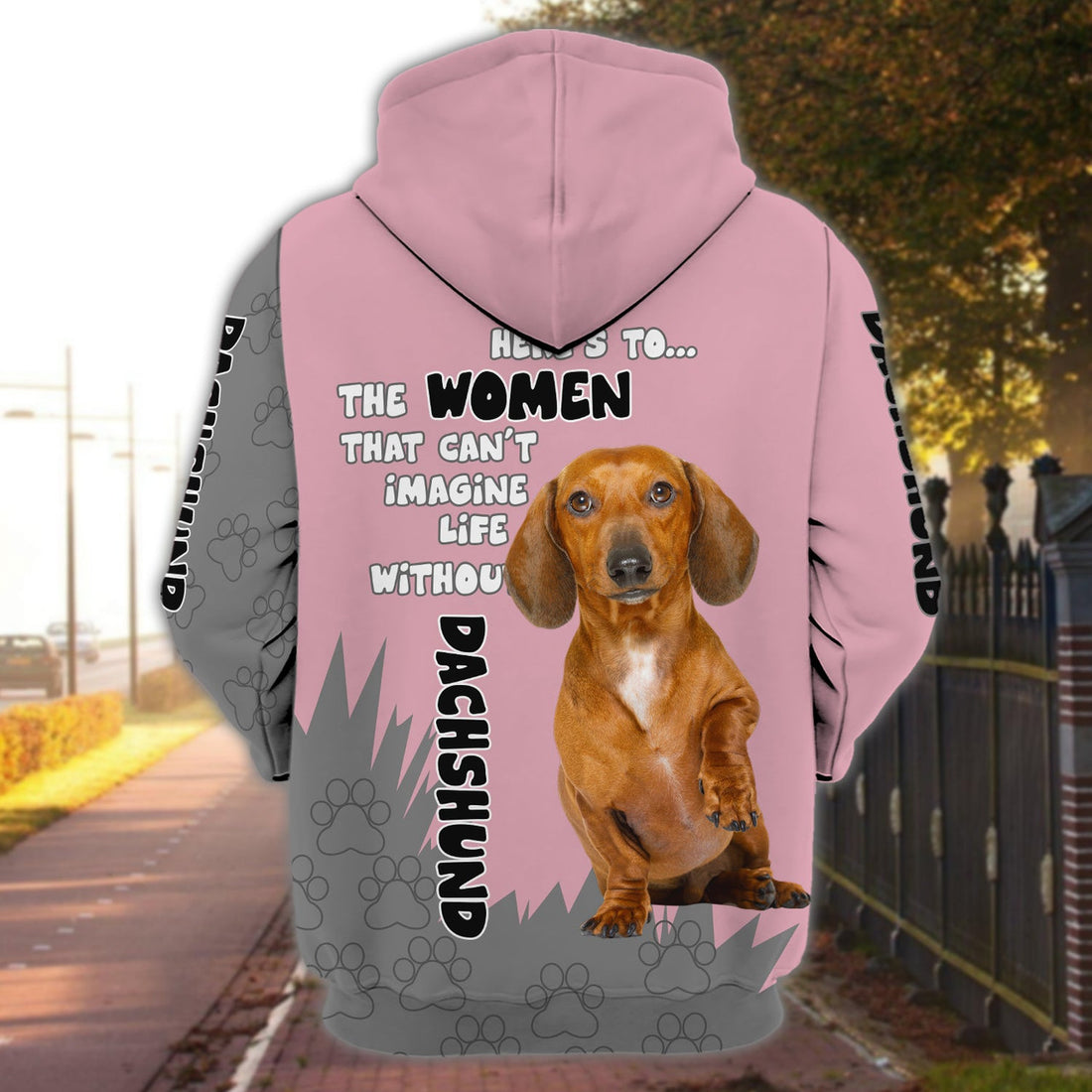 FUNSTUFFPRINT Dachshund - Personalized Name 3D Hoodie and Zip Hoodie