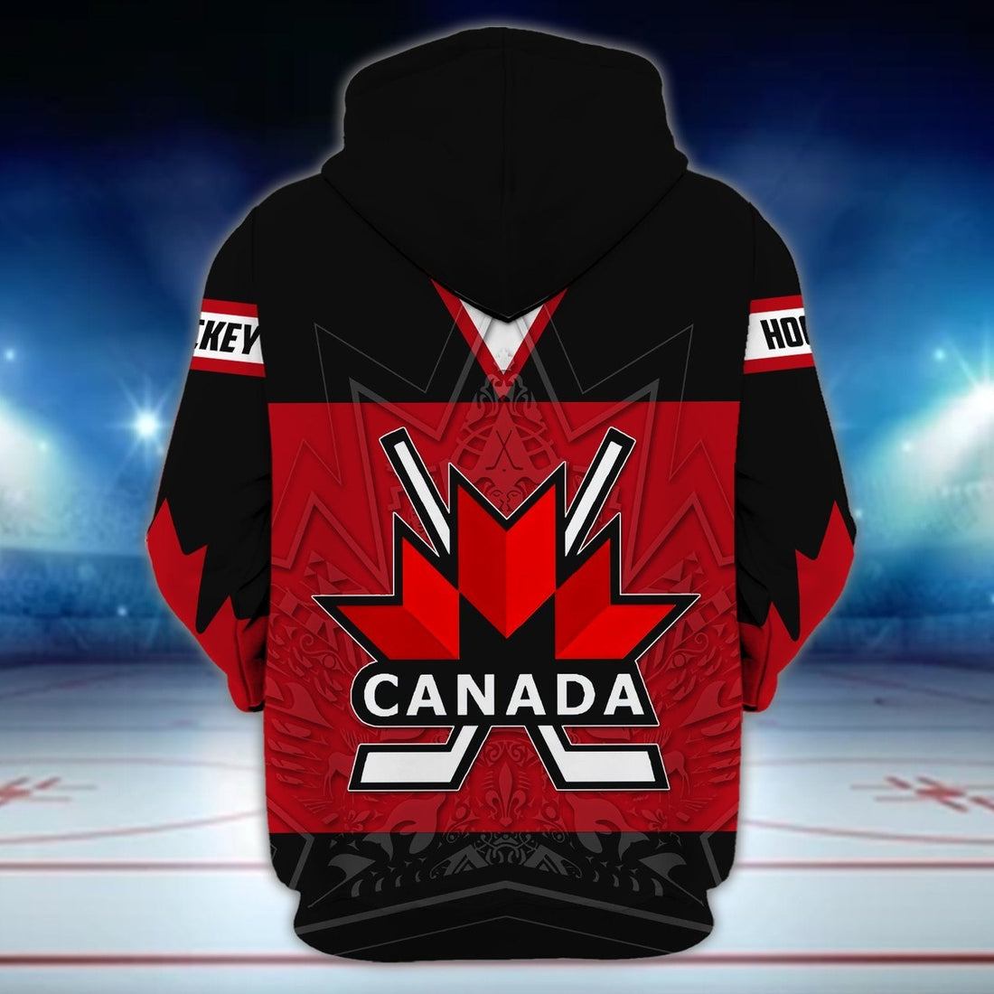 FUNSTUFFPRINT Canada Hockey Maple Leaf - Personalized Name 3D Hoodie and Zip Hoodie
