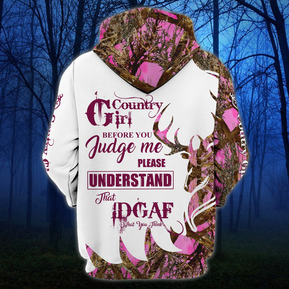 FUNSTUFFPRINT Country Girl - Personalized Name 3D Hoodie and Zip Hoodie
