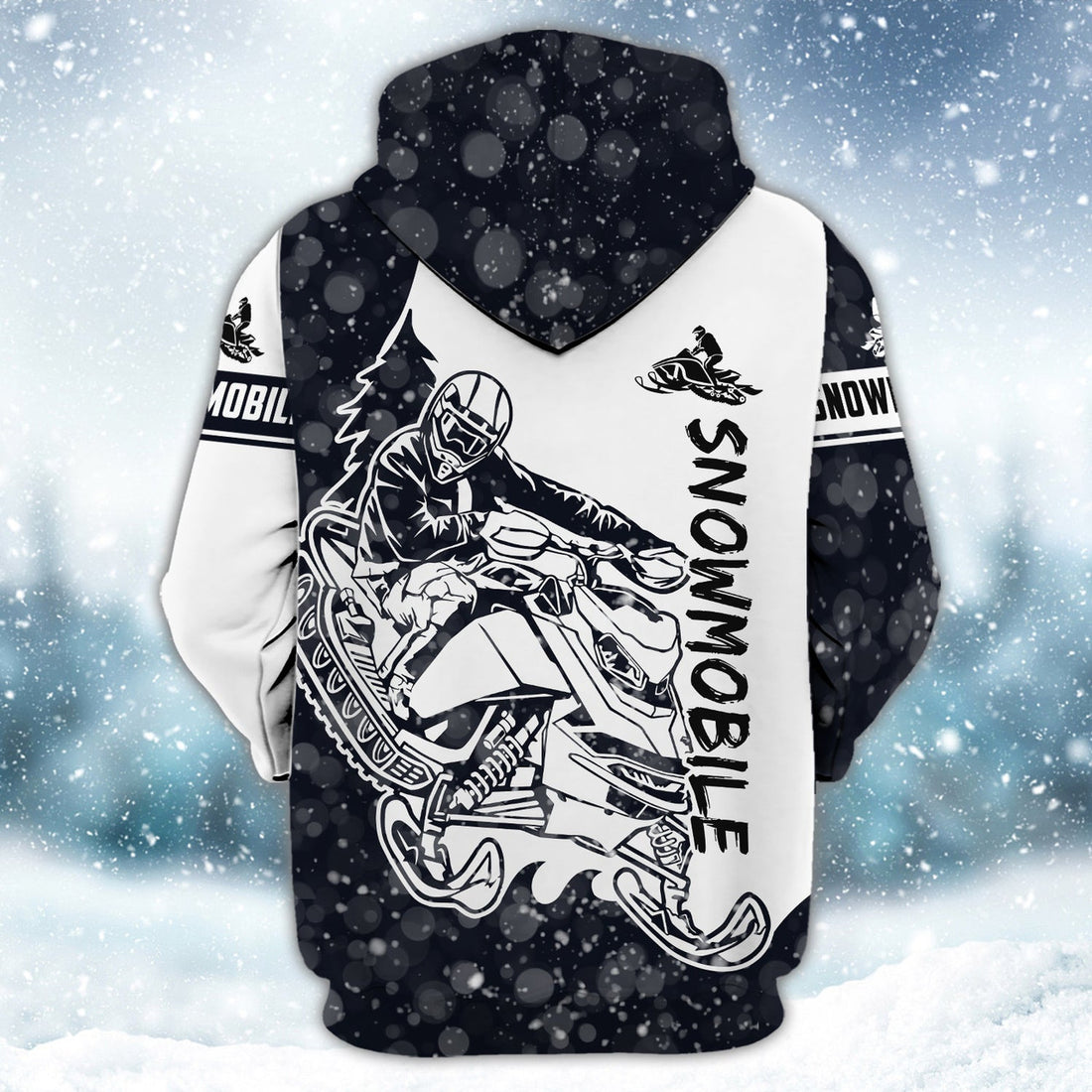 FUNSTUFFPRINT Snowmobile - Personalized Name 3D Hoodie and Zip Hoodie