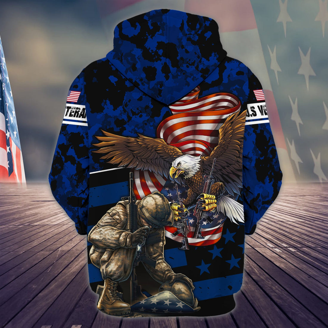 FUNSTUFFPRINT Veteran - Personalized Name - Dah 83 3D Hoodie and Zip Hoodie