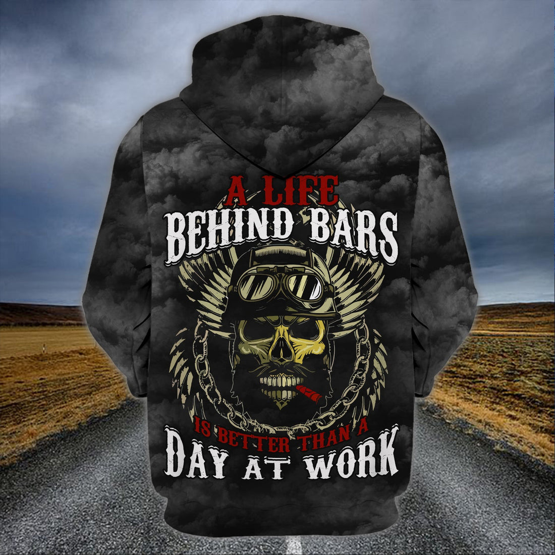 FUNSTUFFPRINT Custom Name-Hoodie-Behind Bars is than better a day at work 3D Hoodie and Zip Hoodie