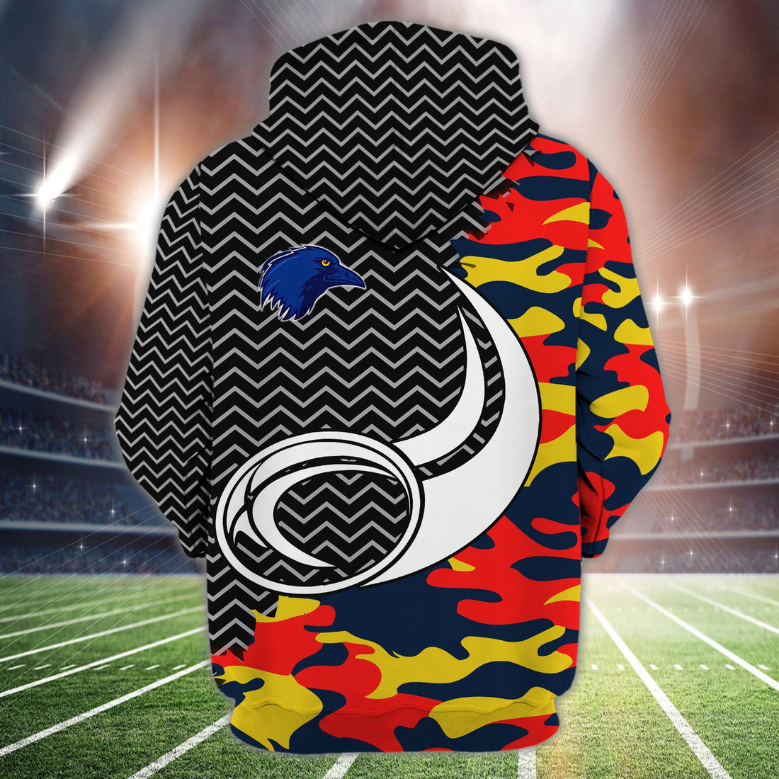 FUNSTUFFPRINT Adelaide Crows 2 - Personalized Name 3D Hoodie and Zip Hoodie