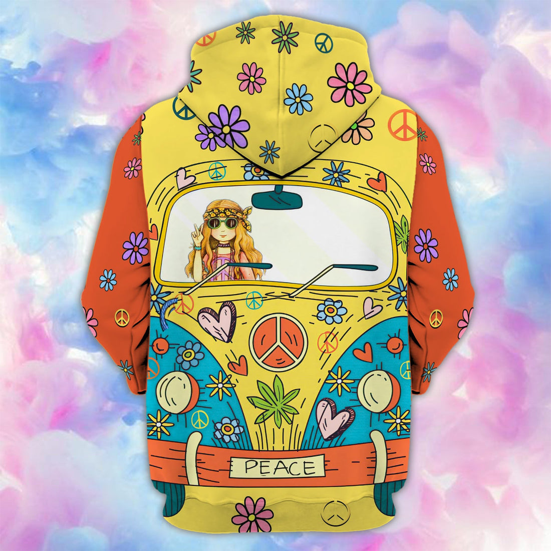FUNSTUFFPRINT Custom Name-Hoodie-Hippie 3D Hoodie and Zip Hoodie