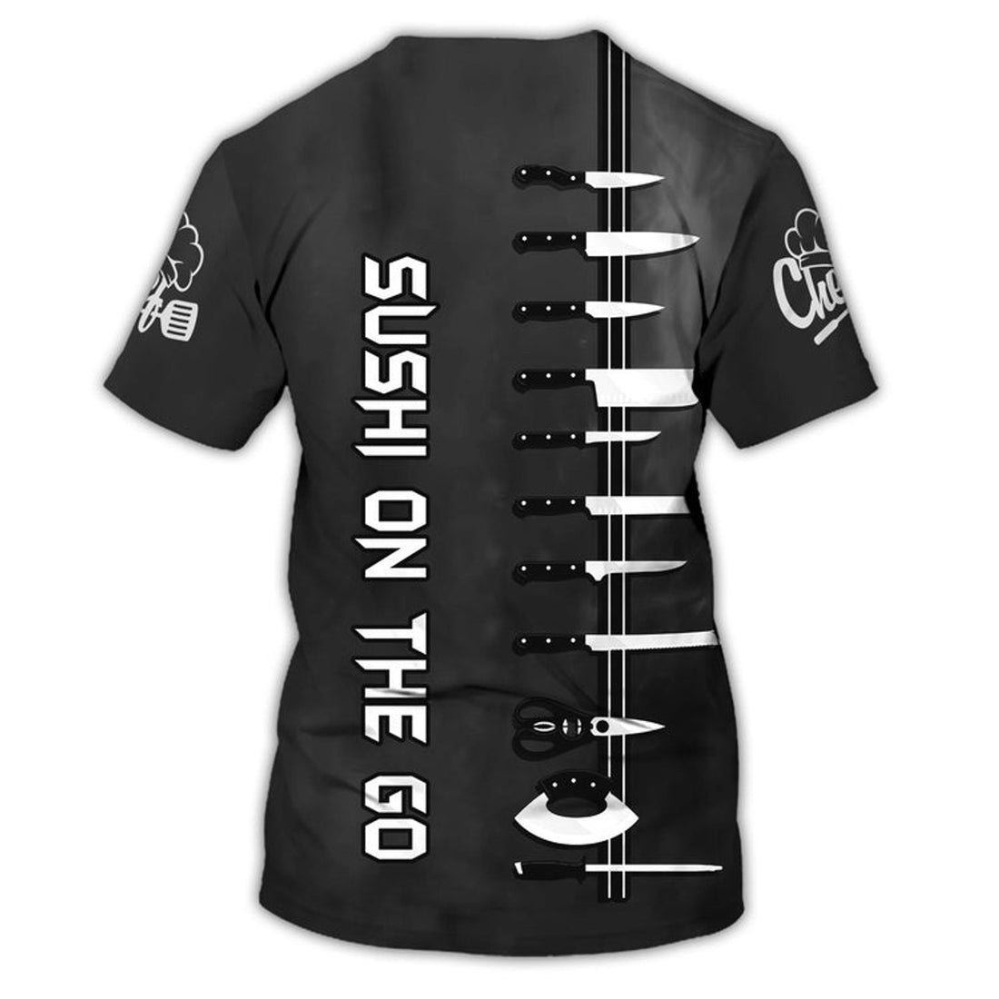 FUNSTUFFPRINT Sushi Chef Personalized Name 3D T-Shirt For Master Chef, Sushi Chef Shirts 3D T-shirt