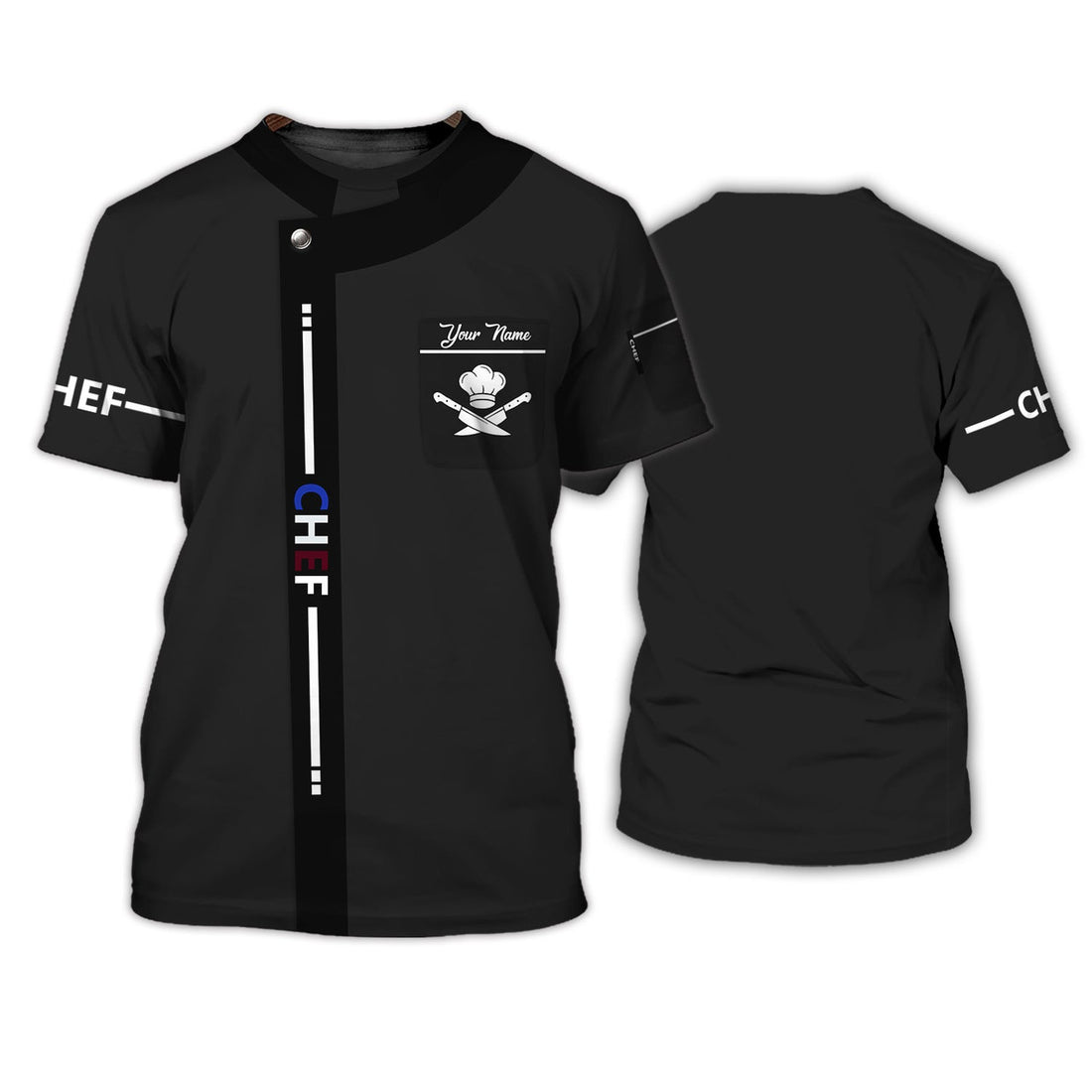 FUNSTUFFPRINT Latest Chef - Personalized Name 3D T-Shirt [Non Workwear]