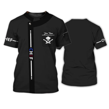 FUNSTUFFPRINT Latest Chef - Personalized Name 3D T-Shirt [Non Workwear]