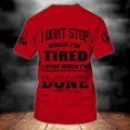 FUNSTUFFPRINT Custom Name Red Shirt For A Chef, I Don't Stop When I'm Tired Shirt, Chef Shirts 3D T-shirt
