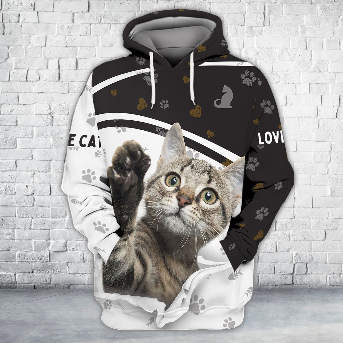 FUNSTUFFPRINT Cat Full Print Shirts Cats Shirt 3D Hoodie and Zip Hoodie