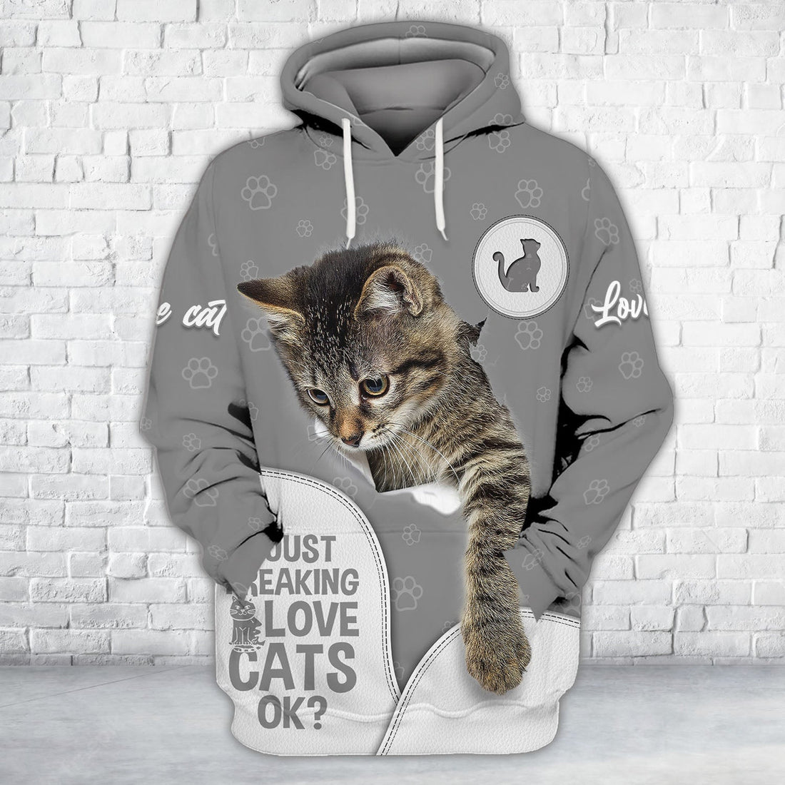 FUNSTUFFPRINT Cat Cute Full Print Shirts Cats Shirts 3D Hoodie and Zip Hoodie