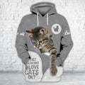 FUNSTUFFPRINT Cat Cute Full Print Shirts Cats Shirts 3D Hoodie and Zip Hoodie