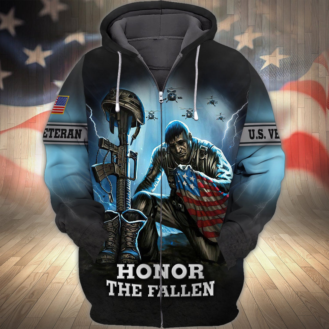 FUNSTUFFPRINT U.S. Veteran 3D Hoodie and Zip Hoodie