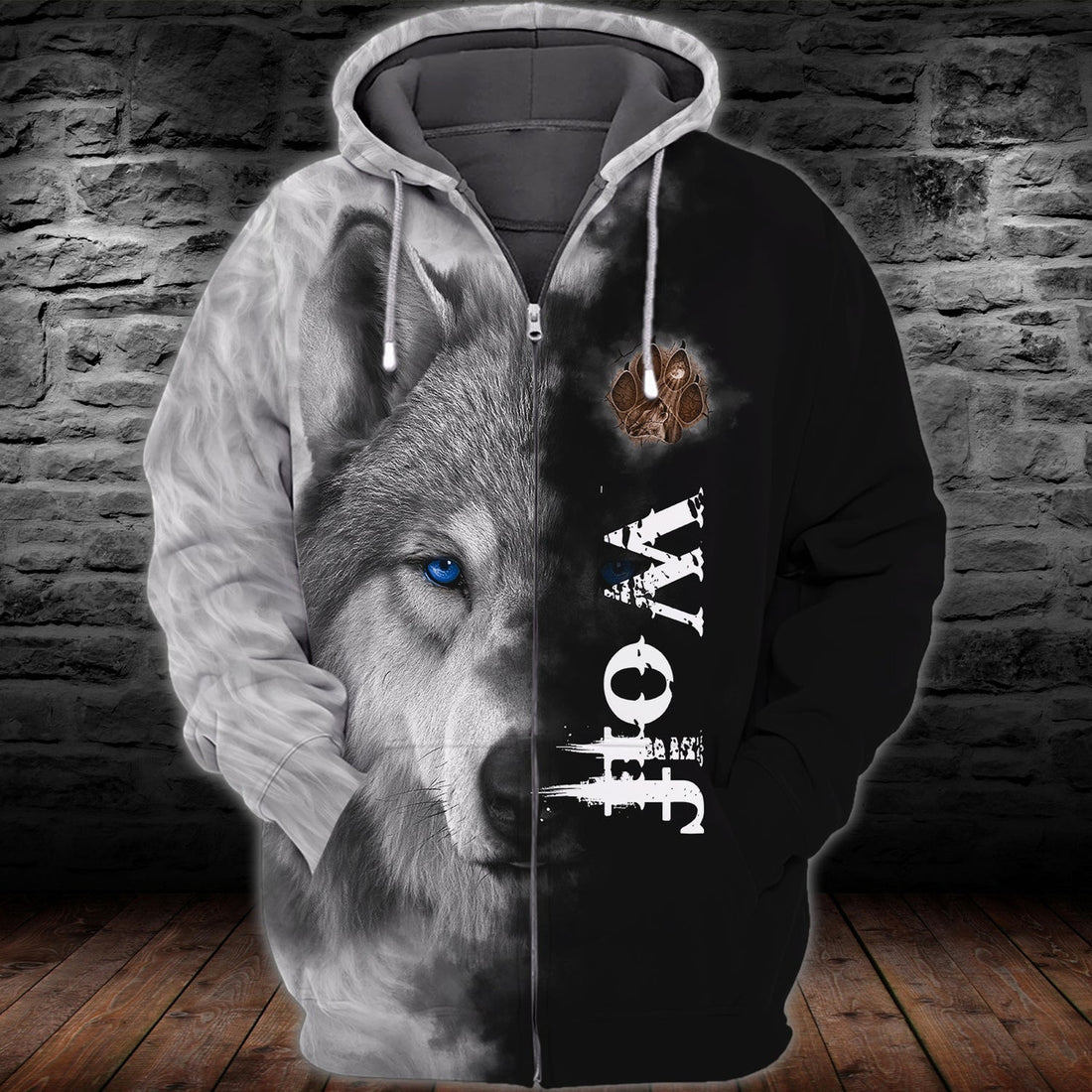 FUNSTUFFPRINT LOVE WOLF 891 3D Full Print 3D Hoodie and Zip Hoodie
