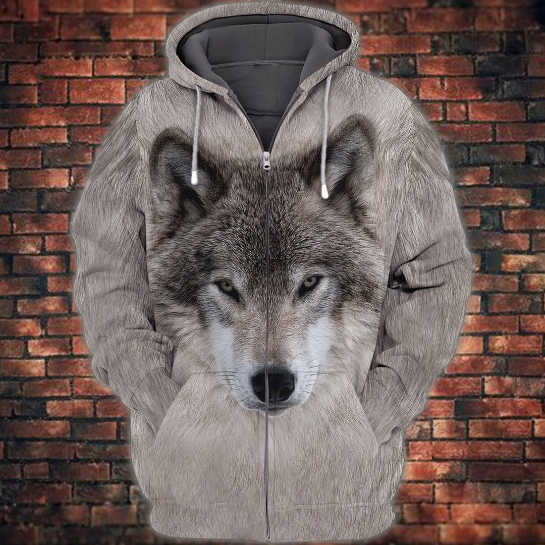 FUNSTUFFPRINT WOLF FACE 3D FULL PRINT 3D Hoodie and Zip Hoodie