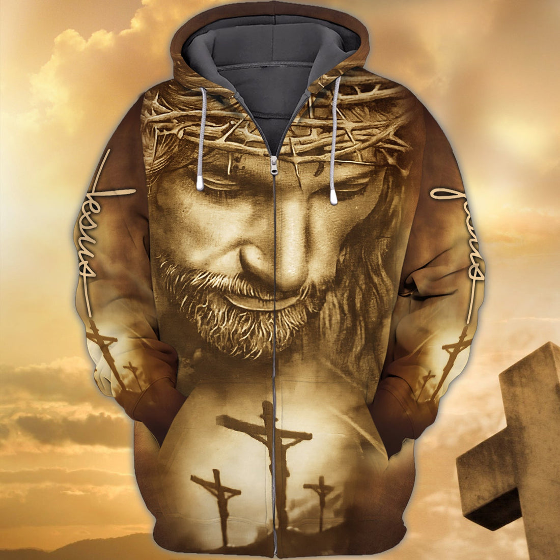 FUNSTUFFPRINT Jeus full print htv 3D Hoodie and Zip Hoodie
