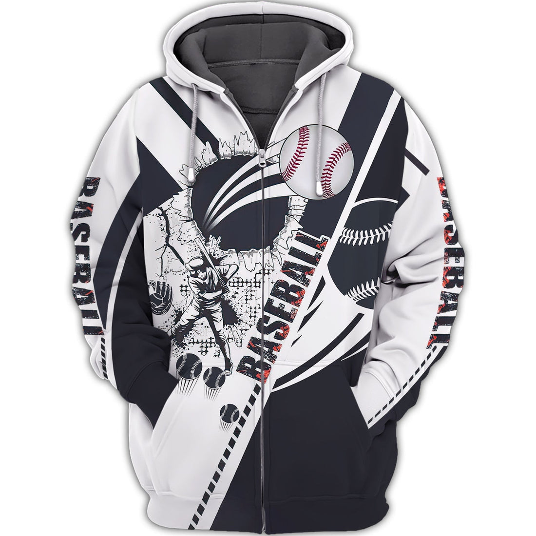 FUNSTUFFPRINT BASEBALL - 3D Full Print 3D Hoodie and Zip Hoodie
