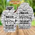 FUNSTUFFPRINT Music- Personalized Name 3D Hoodie -Loop 3D Hoodie and Zip Hoodie