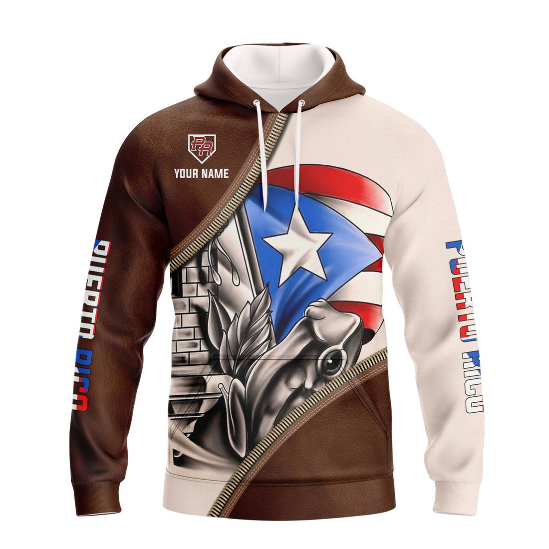 FUNSTUFFPRINT Puerto Rico - Personalized Name 3D Hoodie and Zip Hoodie