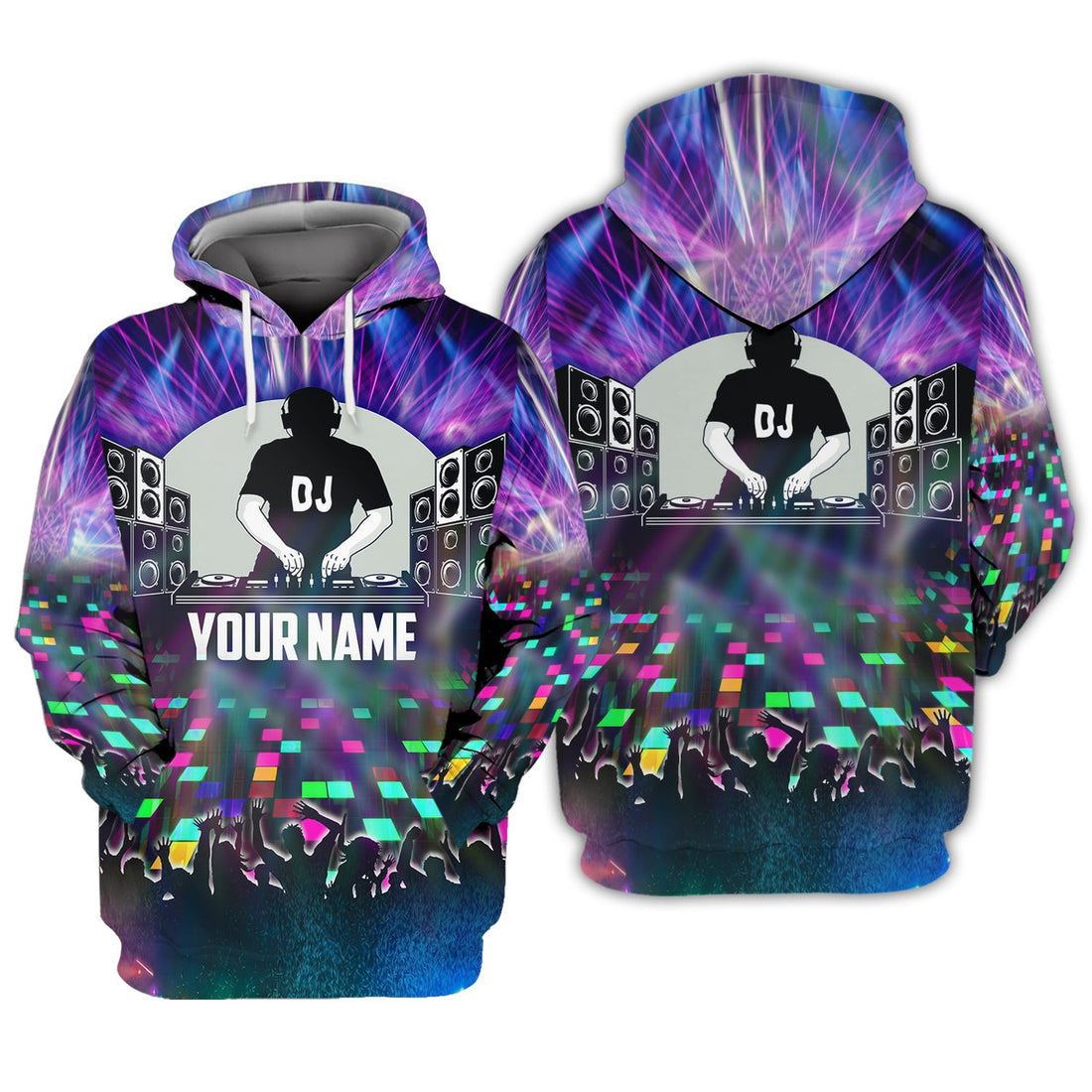 FUNSTUFFPRINT Love Dj 99 - Personalized Name 3D Hoodie and Zip Hoodie