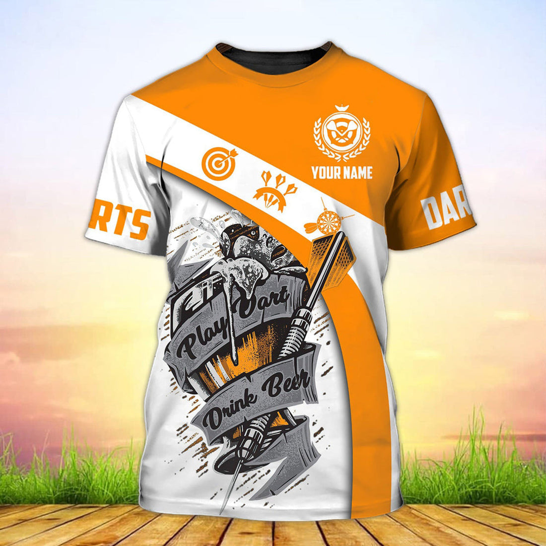 FUNSTUFFPRINT Customized Playing Dart Drink Beer 3D Shirt, Funny DarT-Shirt, Player Dart Uniform Shirts 3D T-shirt