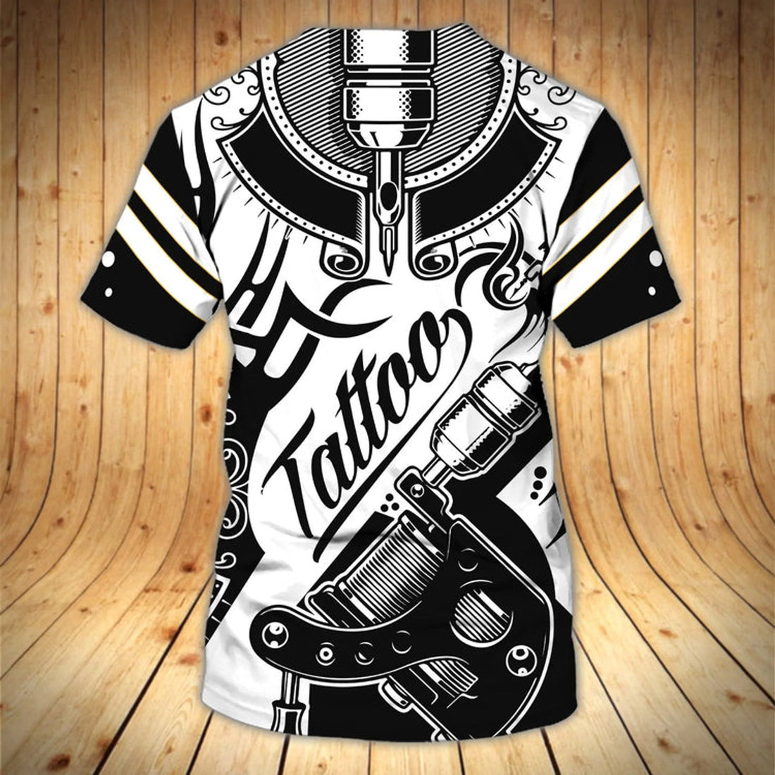 Custom Name 3D All over Print Tattoo Artist T-Shirt Tattoo Lover Black And White Shirt Tattoo Tools Shirts