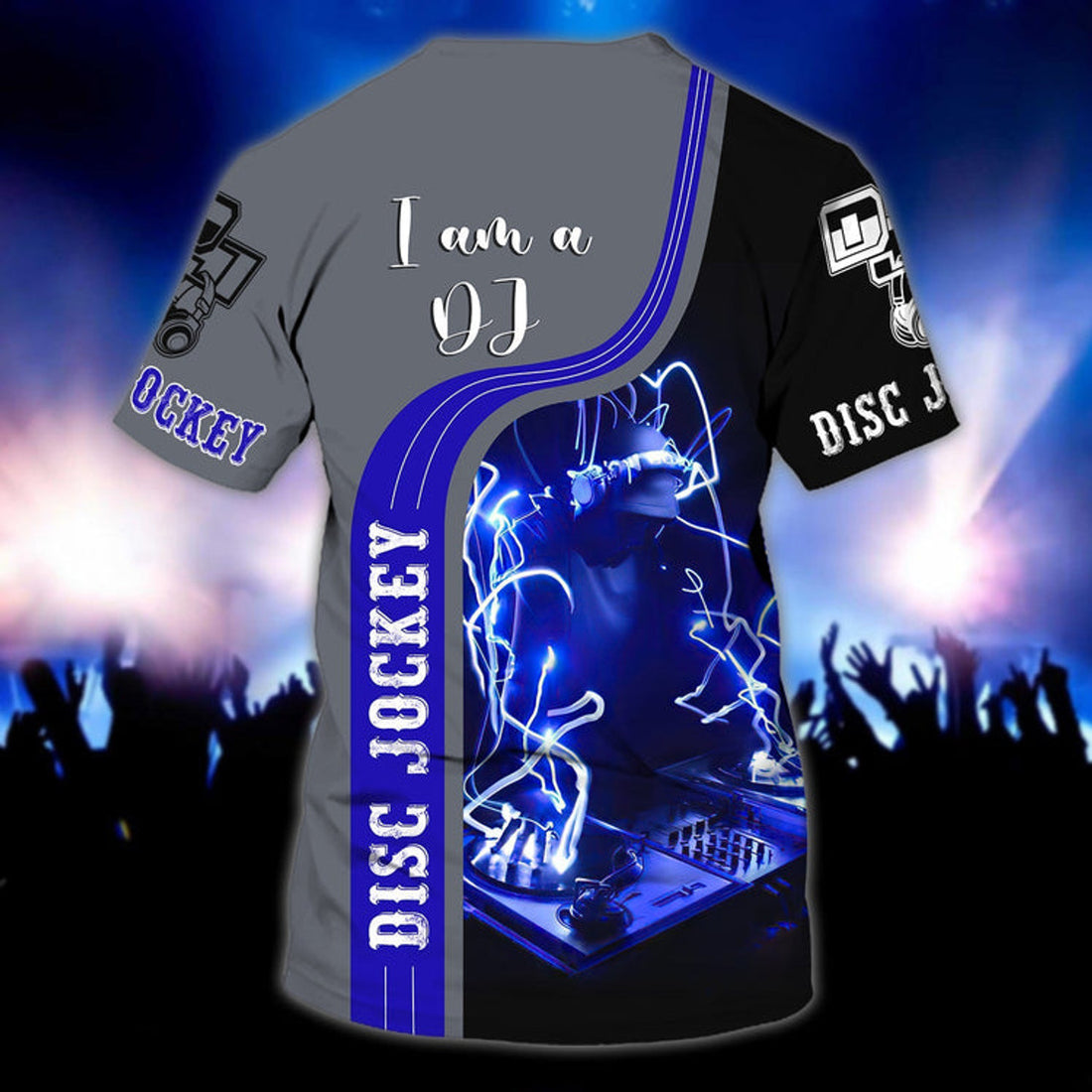 FUNSTUFFPRINT Personalized I Am A Disc Jockey T-Shirt, 3D All Over Printed Dj Shirt, Night Club Bar Dj Shirt 3D T-shirt