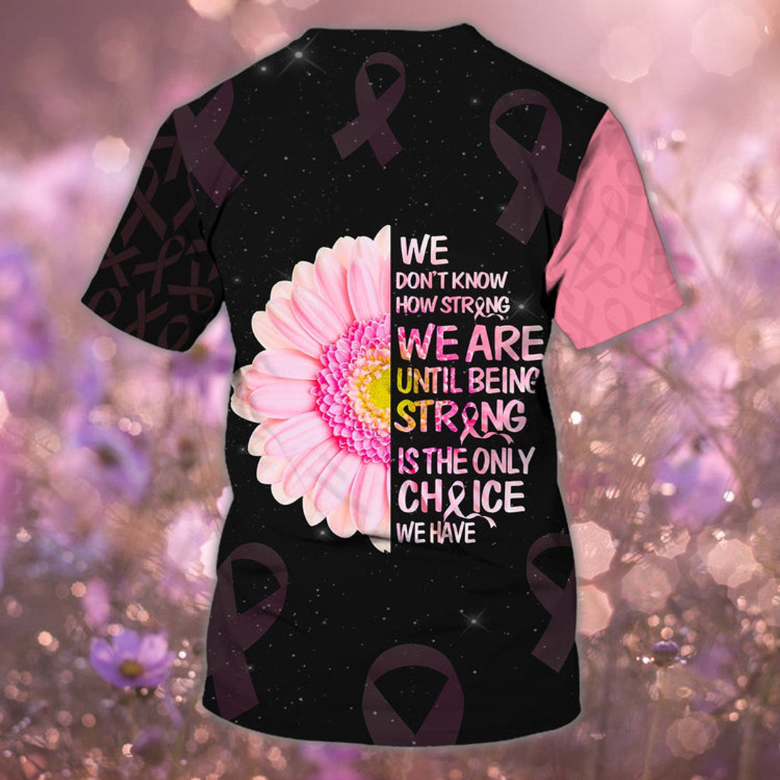 FUNSTUFFPRINT 3D T-Shirt Breast Cancer, Personalized Name 3D Cancer Shirt 3D T-shirt