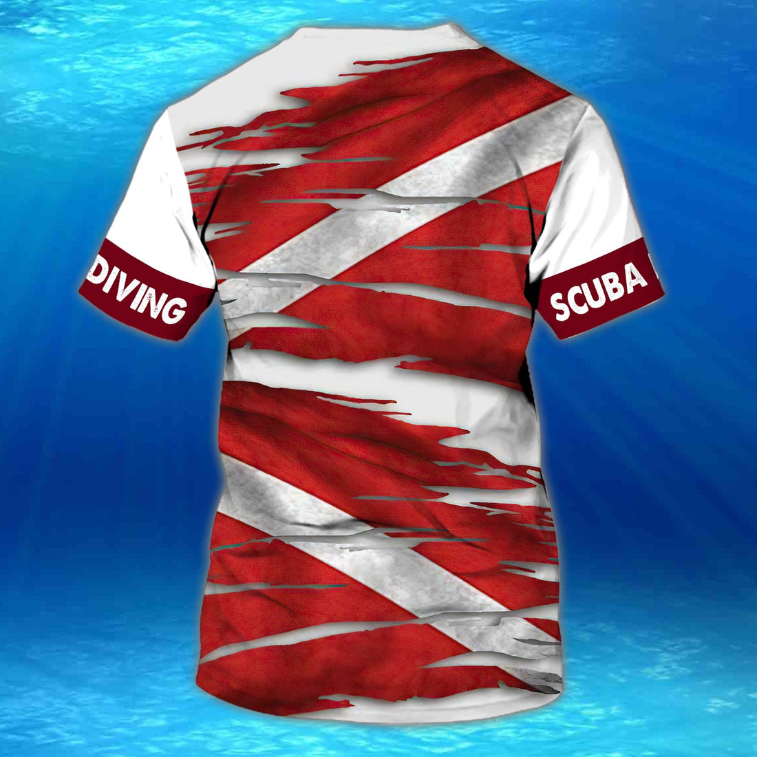 FUNSTUFFPRINT Scuba Diving 1 - Personalized Name 3D T-Shirt