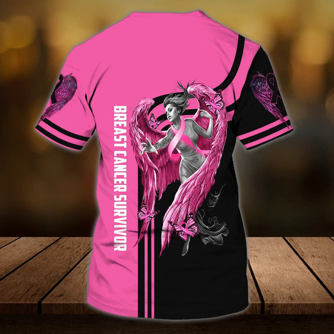 FUNSTUFFPRINT Custom 3D All Over Print Breast Cancer T-Shirt For Her, Breast Cancer Survivor Gifts 3D T-shirt