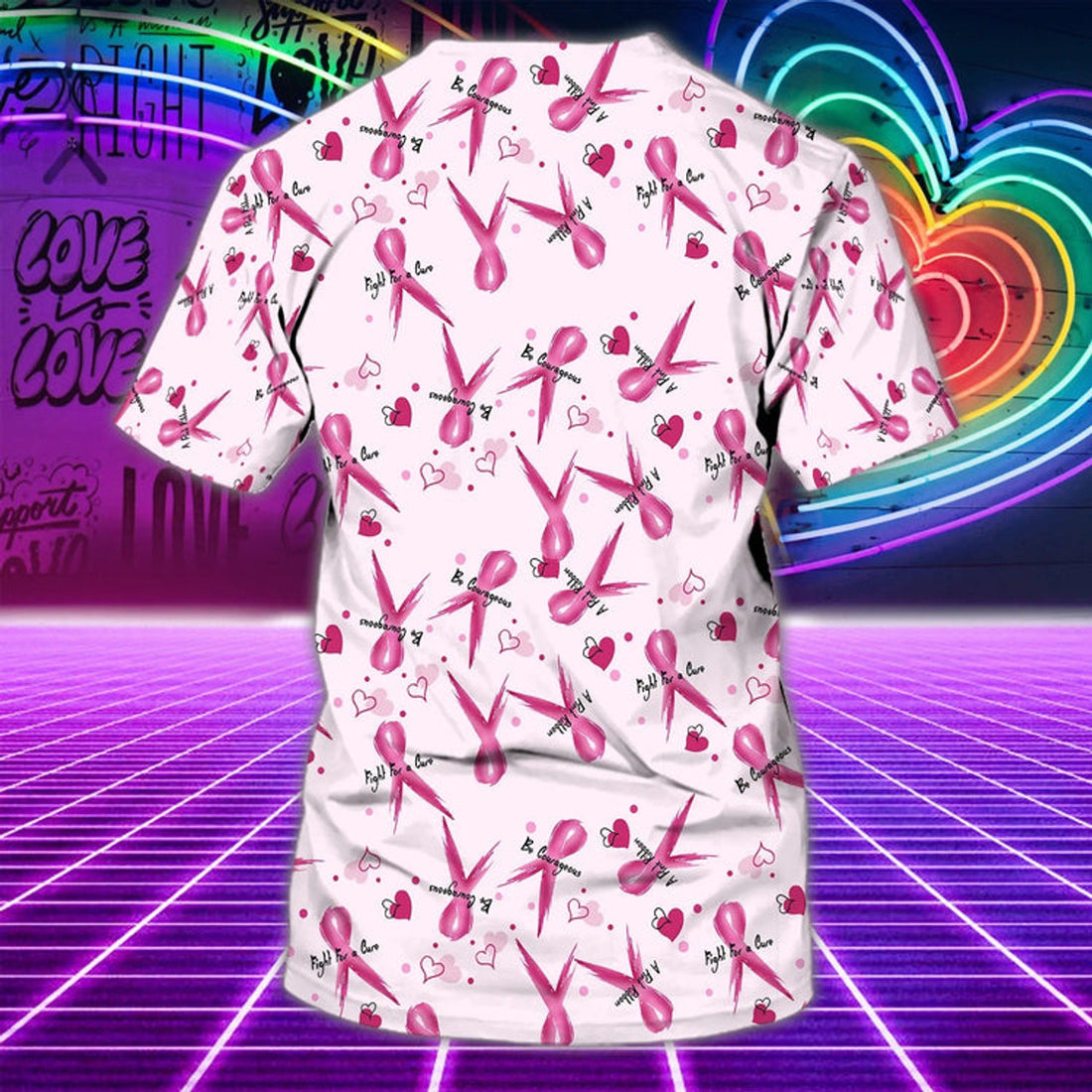 FUNSTUFFPRINT Custom Women Breast Cancer Warrior Shirt, Breast Cancer Survivor 3D Print 3D T-shirt