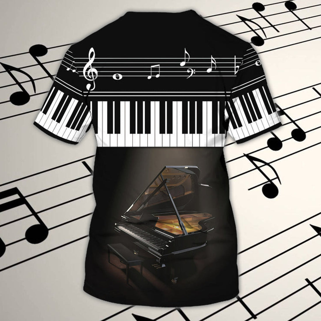 FUNSTUFFPRINT Custom With Name 3D Full Print Unisex Piano Shirt, Piano Men Shirts, Women'S Pianist 3D T-shirt